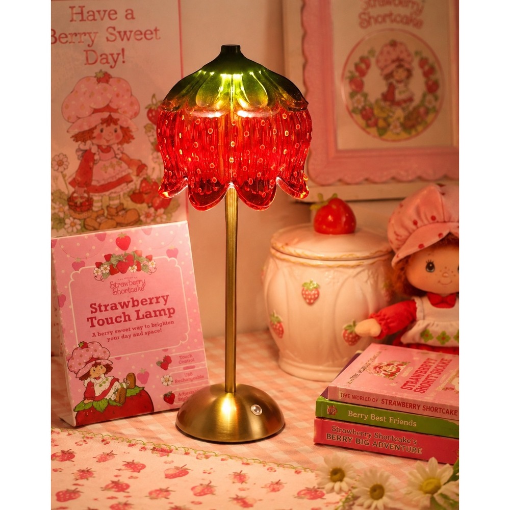 NEW Viral Strawberry Shortcake Strawberry Glass Touch Lamp Dimmable Kawaii USB